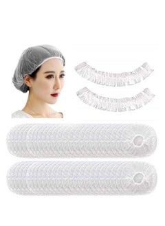 Lavish Lavish Disposable Shower Caps - 200Pcs Hair Processing Clear Plastic Caps For Spa Home Use Hotel And Hair Salon Plastic Clear Elastic Bath Cap  - Image 1