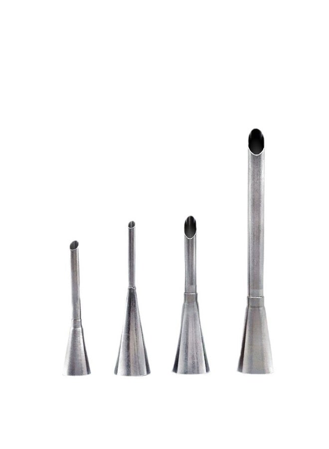 4 قطع/مجموعة فوهة تزيين كريمة من الفولاذ المقاوم للصدأ لأطباق الكريمة الصغيرة وأدوات تزيين المعجنات الصغيرة  ﻿ - Image 3