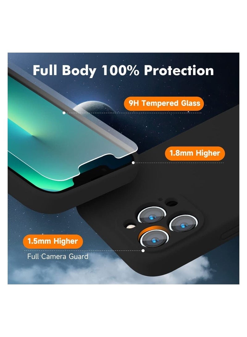 Silicone Magnetic Case for iPhone 13 Pro Max with 2 Pack Tempered Glass Screen Protector Magsafe Case  - Image 5