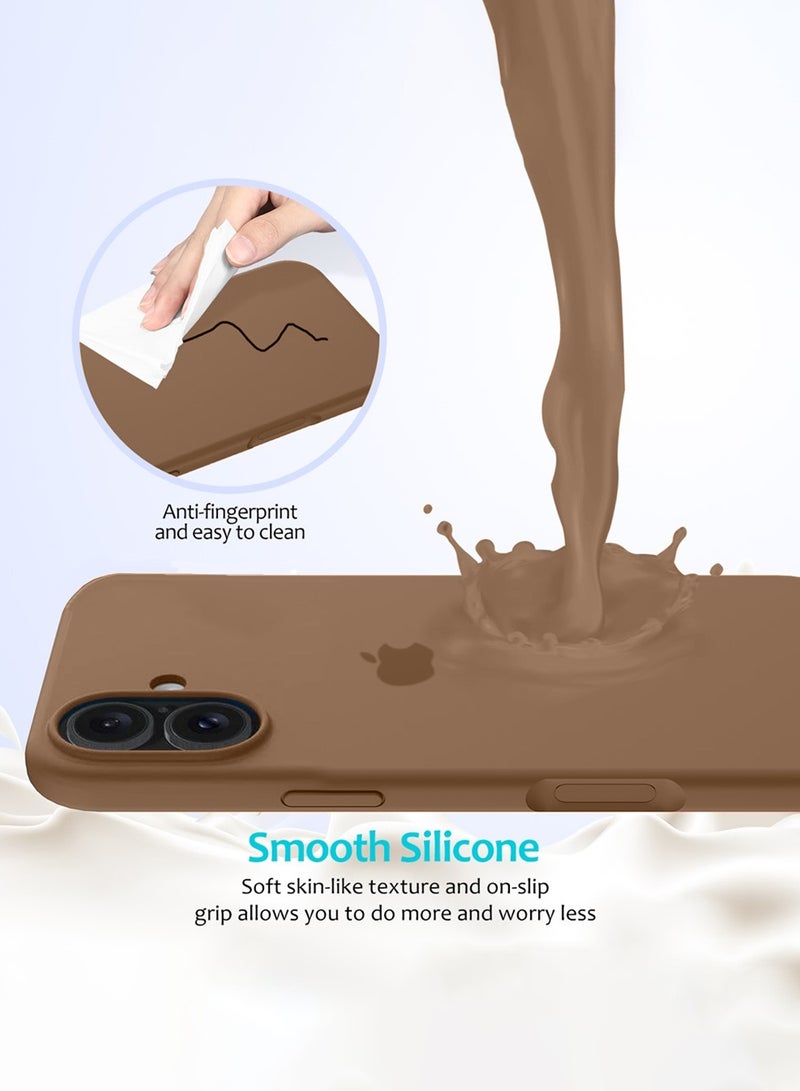 Wtech Apple iPhone 17 5G 2025 Luxury Premium Quality Liquid Silicone Case Cover (MCRPSN) - Dark Brown - Image 2