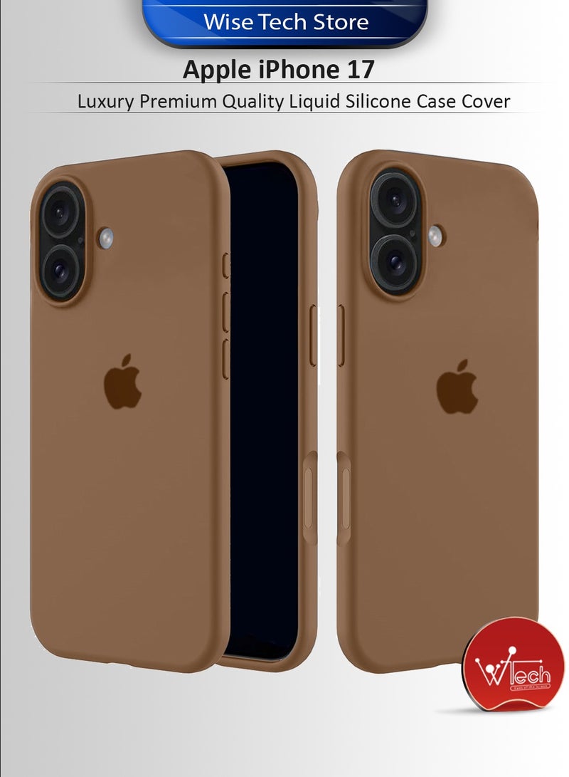 Wtech Apple iPhone 17 5G 2025 Luxury Premium Quality Liquid Silicone Case Cover (MCRPSN) - Dark Brown - Image 1