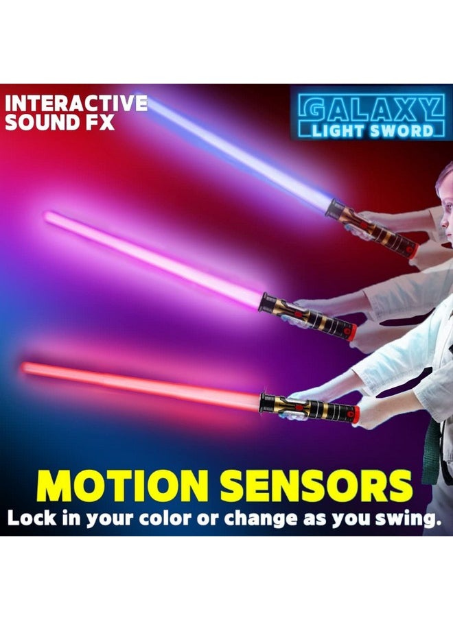 Liberty imports - 12 Pack: Led Light Up Sabers Set Color Changing Motion Sensitive Retractable Swords With Fx Sound Effects For Themed Parties Bulk Party Favors And Cosplay - Image 1