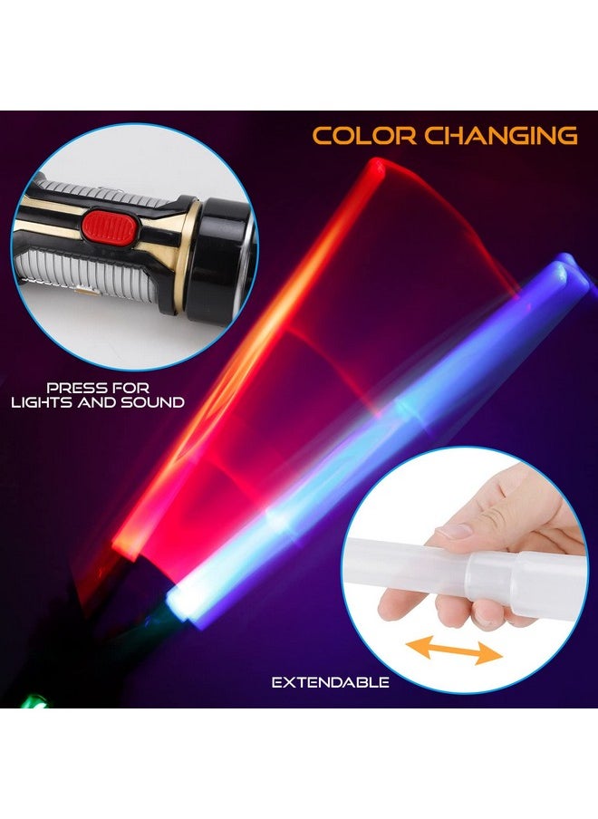 Liberty imports - 12 Pack: Led Light Up Sabers Set Color Changing Motion Sensitive Retractable Swords With Fx Sound Effects For Themed Parties Bulk Party Favors And Cosplay - Image 1
