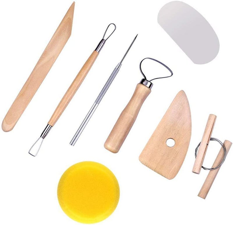 URBAN BOX 19Pcs Pottery Tools Clay Sculpting Carving Tool Set Contains Most Essential Wooden Clay Tools for Potters - Image 2