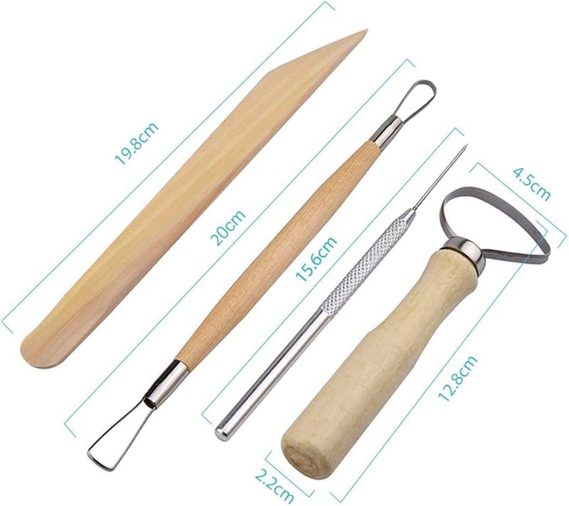 URBAN BOX 19Pcs Pottery Tools Clay Sculpting Carving Tool Set Contains Most Essential Wooden Clay Tools for Potters - Image 5