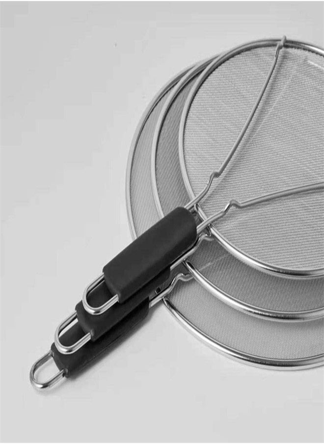 joyzzz - Stainless Steel Fine Mesh Oil Splash Guard With Silicone Handle Prevents Hot Oil Splashes and Keeps the Kitchen Clean - Image 1