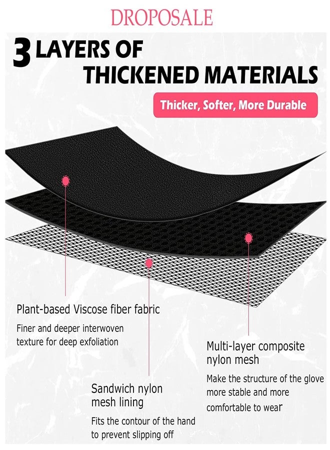 Droposale Bath Gloves Spa Massage Body Scrubber Cleaner Gloves Exfoliating & Face Dead Skin Remover Deep Scrubbing Exfoliating Mitt Glove. (Thumb Exfoliating Gloves) - Image 5