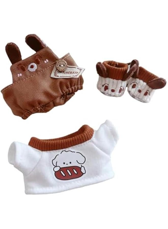 Arabest Plush Doll Clothes ,Cute Stuffed Animal Clothes for Labubu, 6 Inches Puppy Suit 3-Piece Set Soft Stuffed Plush Toy Dress Up Accessories  - Image 1