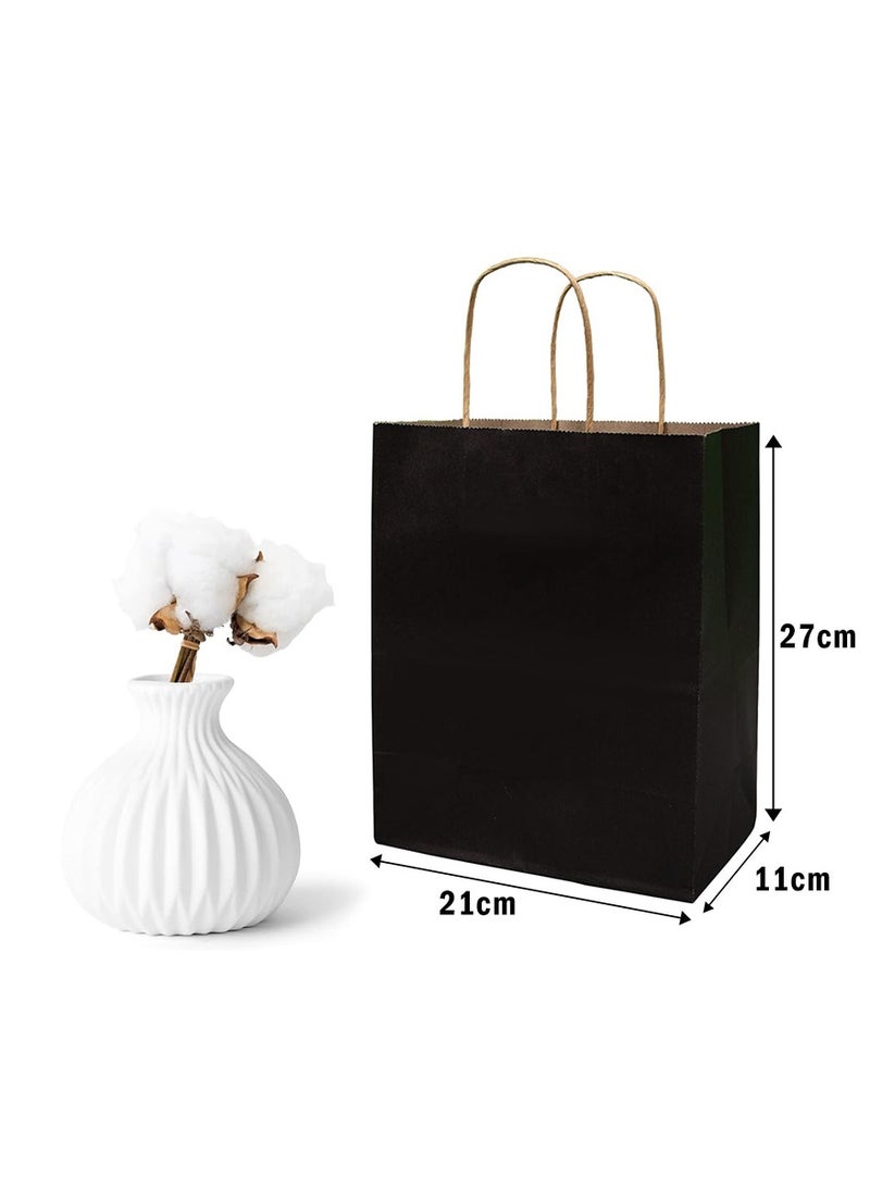 25 Pack Kraft Paper Bags Paper Gift Bags Medium Size with Handles, Party Favors Gift Wrap Bags for Business, Shopping Bags for Clothing, Retail, Merchandise 21*11*27cm - Image 2