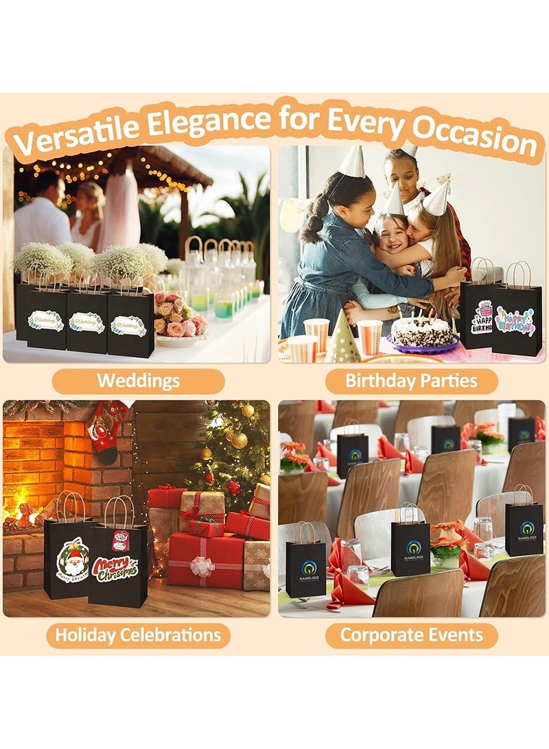 25 Pack Kraft Paper Bags Paper Gift Bags Medium Size with Handles, Party Favors Gift Wrap Bags for Business, Shopping Bags for Clothing, Retail, Merchandise 21*11*27cm - Image 5