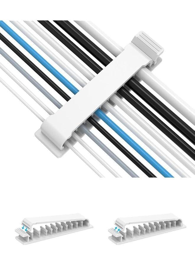 Green Tiger Cable Clips, 6 Pack Self Adhesive Cord Holders, 10 Slots Cord Organizer Charger Cable Management - Image 1