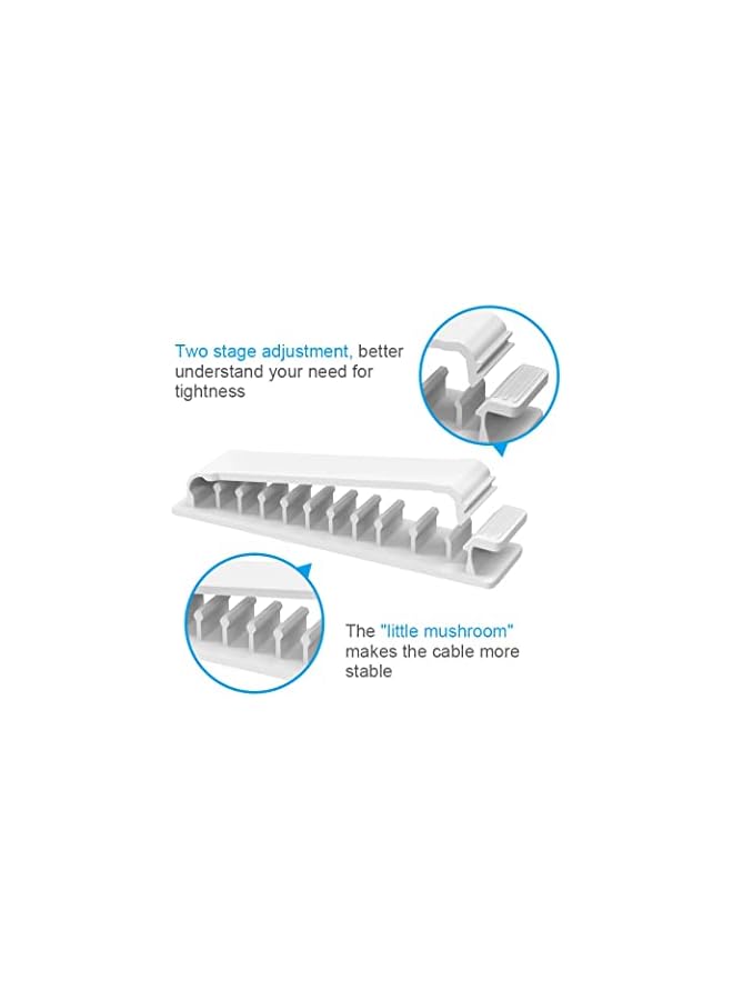 Green Tiger Cable Clips, 6 Pack Self Adhesive Cord Holders, 10 Slots Cord Organizer Charger Cable Management - Image 2