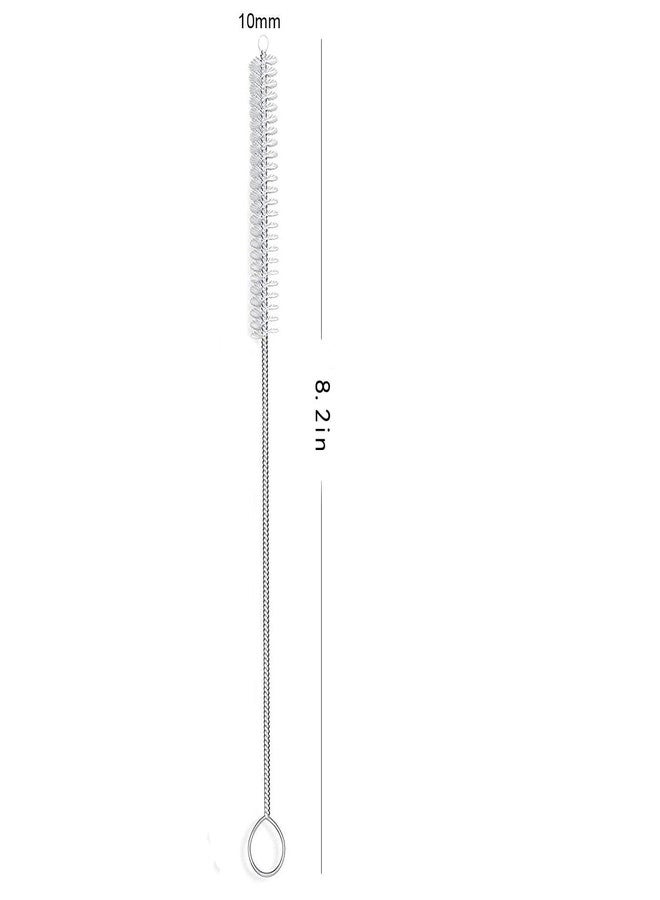 HOUSE HATCH Long Straw Cleaning Brushes, Stainless Steel with Nylon Bristles for Drinking Straws, Pipes, and Tubes, Pack of 10 - Image 2