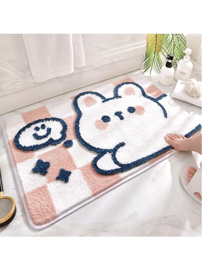 Animal Bathroom Rug Mat Extra Soft and Absorbent Bath Rugs Machine Wash Dry Non Slip Carpet for Tub Shower Room Rabbit 16x24In  - Image 1