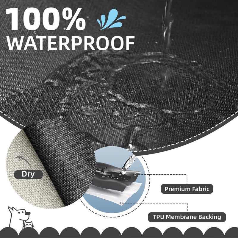 ROFASVCO 1OO% Waterproof Corner Sectional Couch Covers L Shape Chenille Sectional Sofa Cover with Tassel Soft Thick Washable Sofa Slipcover Furniture Protector for Dogs Pets (91" x 276",Charcoal Grey) - Image 3