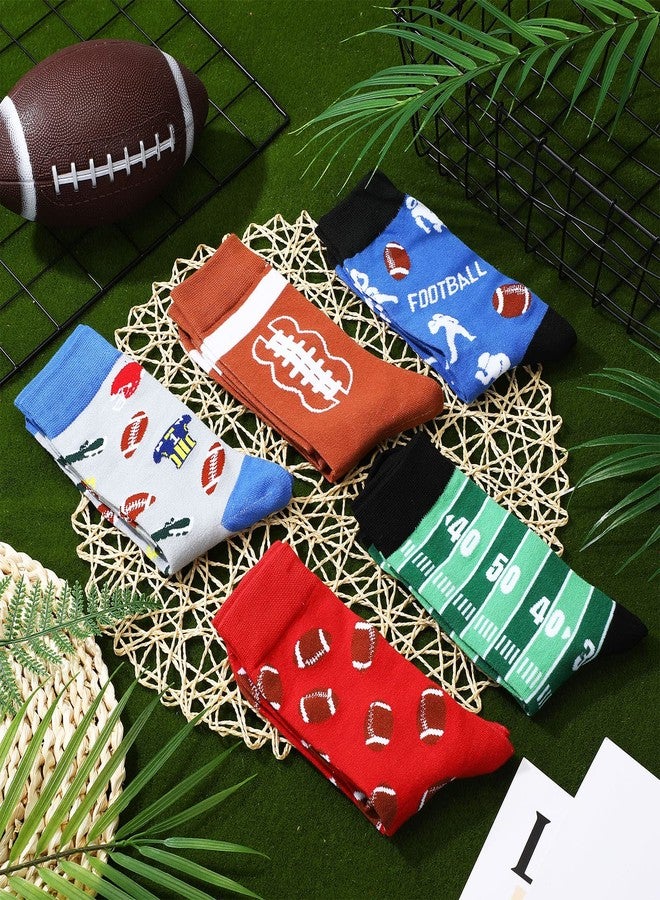 جاجيلي جوارب جاغلي الرياضية المرحة والمبتكرة لكرة القدم، 5 أزواج، هدية مثالية للرجال والنساء والمراهقين، متعددة الألوان - Image 4