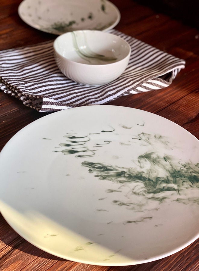 Home Pro 24-Piece Porcelain Marble Green Set - Image 5