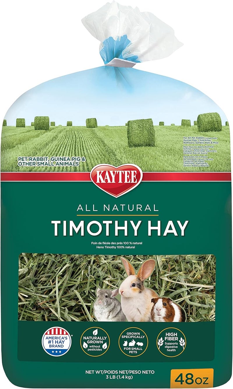 All Natural Timothy Hay for Guinea Pigs, Rabbits & Other Small Animals, 3 Pound - Image 1
