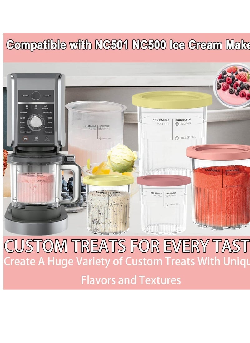 general 4 Pack Ninja Pint Cups and Lids for NC501 NC500 Ice Cream Cream Containers Cups Tubs Canister Set Milkshake Pots Compatible with Ninja Ice Cream Maker Machines - Image 4