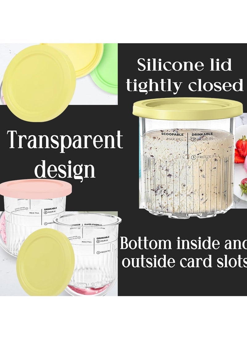 general 4 Pack Ninja Pint Cups and Lids for NC501 NC500 Ice Cream Cream Containers Cups Tubs Canister Set Milkshake Pots Compatible with Ninja Ice Cream Maker Machines - Image 5