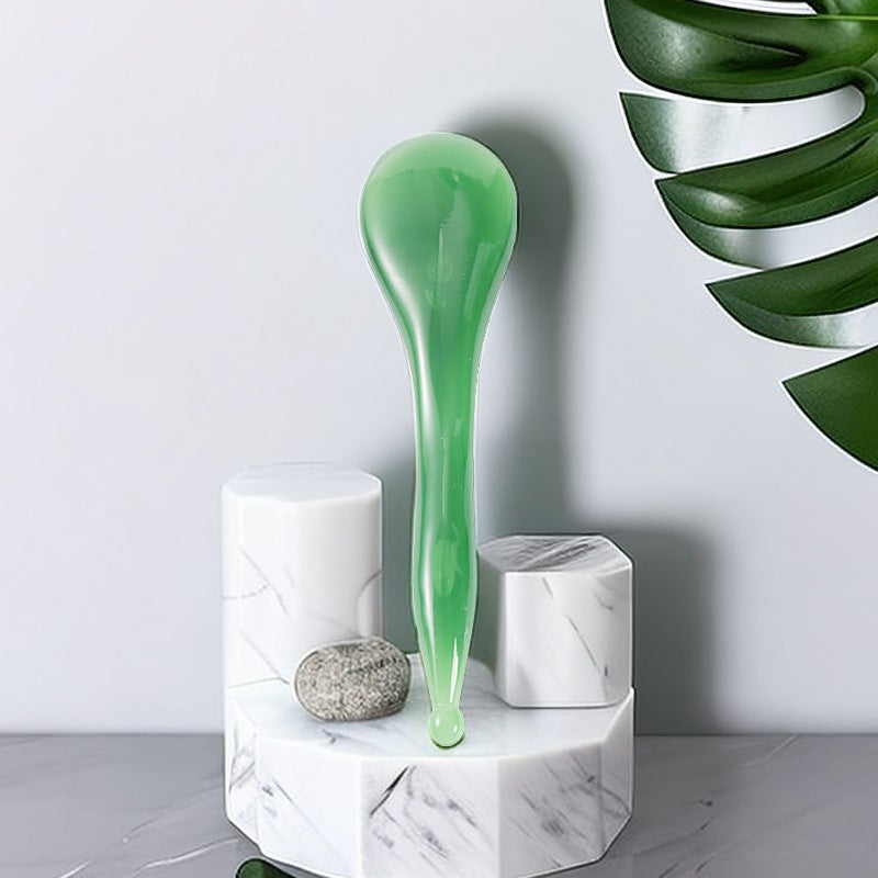 Loquat Facial Resin Gua Sha Scraping Stick Face Stick 【Emerald Green】】