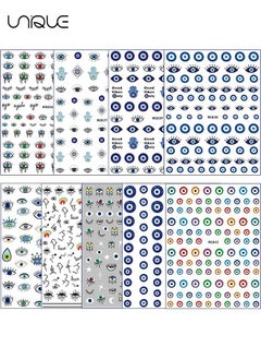 Unique 9 Sheets Nail Art Stickers - Evil Eye Nail Art Stickers - For Nail Art - 3D Self Nail Stickers - DIY Nail Decoration Supplies Designer  - Image 2