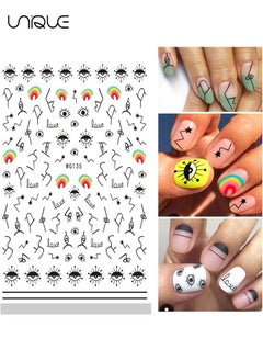 Unique 9 Sheets Nail Art Stickers - Evil Eye Nail Art Stickers - For Nail Art - 3D Self Nail Stickers - DIY Nail Decoration Supplies Designer  - Image 5