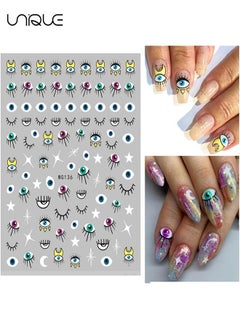 Unique 9 Sheets Nail Art Stickers - Evil Eye Nail Art Stickers - For Nail Art - 3D Self Nail Stickers - DIY Nail Decoration Supplies Designer  - Image 4