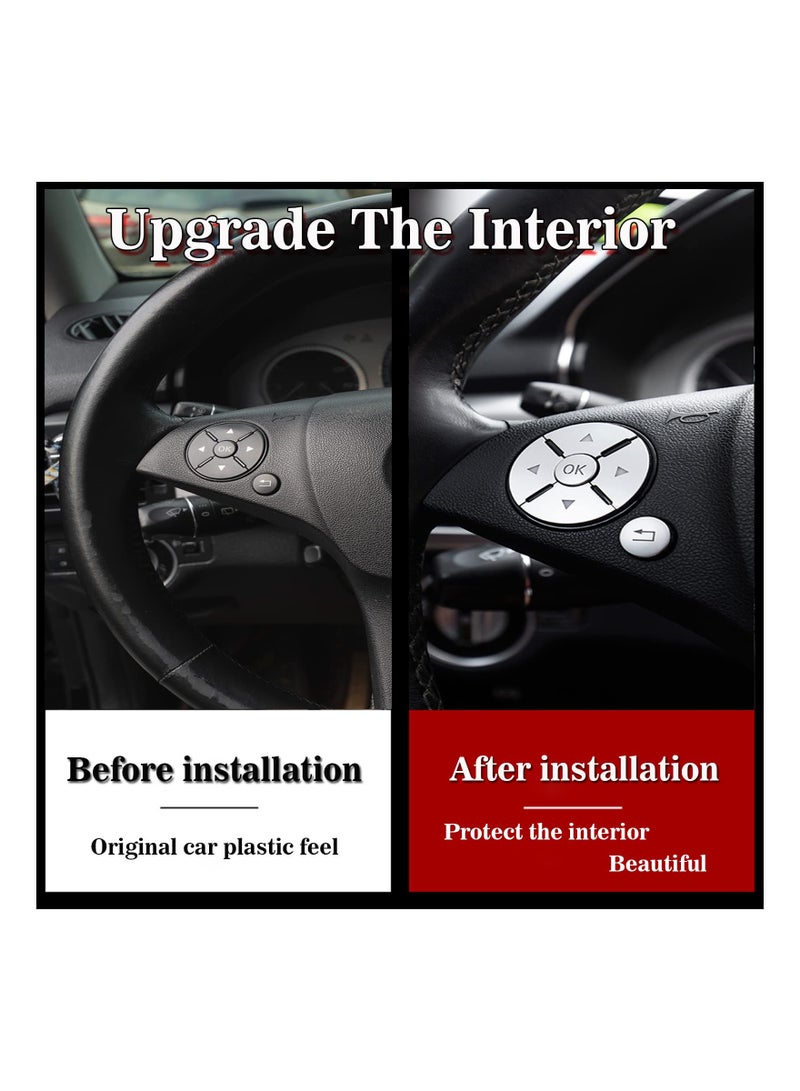 Silver Steering Wheel Button Cover Set - 12 PCS Car Interior Trim Compatible with Mercedes Benz CLA/CLS/SL/ML/GL/GLK/GLA/A/B/C/E/G Class Accessories - Image 3