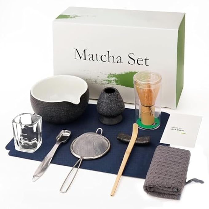 Tafan 9Pcs Matcha Kit Set Whisk And Bowl With Spout  Measuring Spoon Japanese Tea Making Tools - Image 1