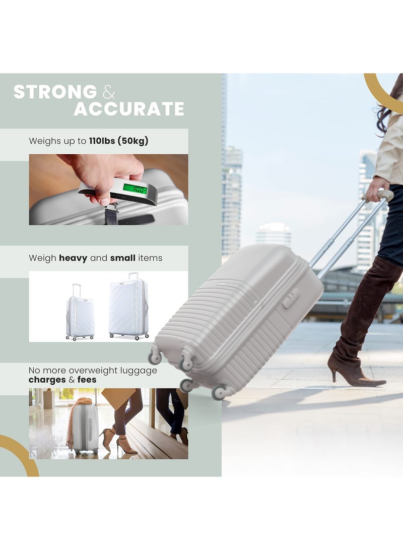KASTWAVE ميزان أمتعة رقمي، ميزان رقمي لوزن الأمتعة للسفر، حقيبة أمتعة محمولة بخطاف، ميزان وزن حقيبة السفر، مقاييس وزن الأمتعة للسفر، ميزان وزن حقيبة السفر، ميزان وزن الأمتعة  - Image 2