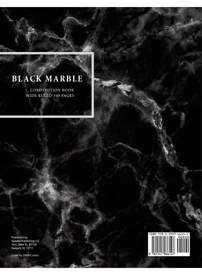 Black Marble Composition Book Wide Ruled 100 Pages  - Image 2