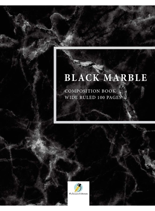 Black Marble Composition Book Wide Ruled 100 Pages  - Image 1