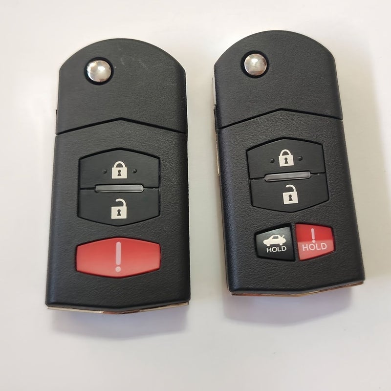 Key Shell Case For Mazda With 3 Button Battery Holder Fits 3 5 6 RX8 CX7 CX9 - Image 1