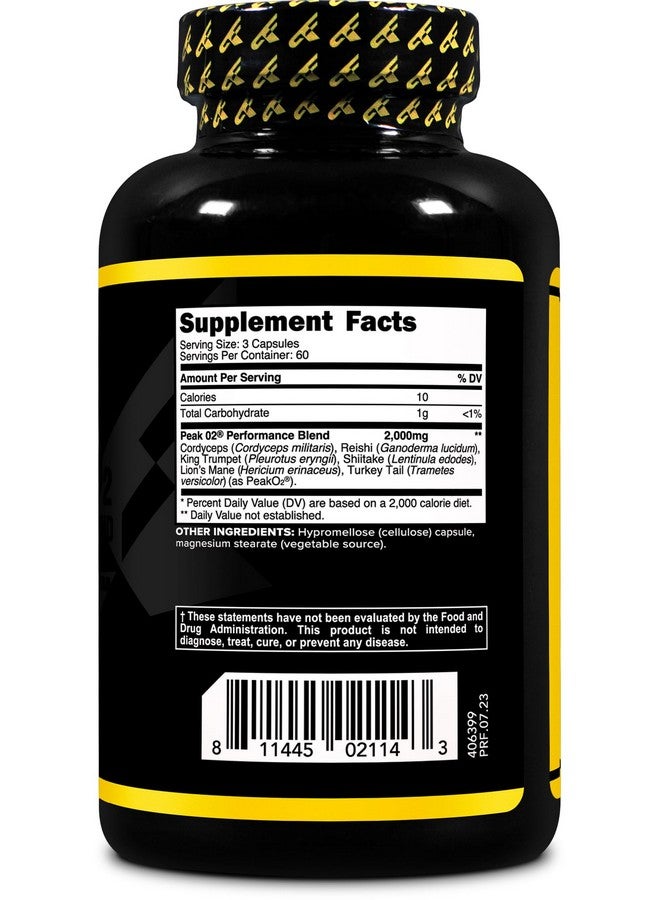 Primaforce Peak O2 Performance Mushroom Powered Oxygen Absorption Booster (180 Capsules) (2,000 mg Per Serving, 60 Servings) - Athletic Performance Supplement, Ultimate Mushroom Blend - Image 4