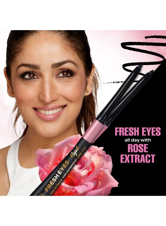 Faces Canada Fresh Eyes Kajal 0.35G ; With Rose Extracts ; 24Hr Waterproof ; Suits Sensitive Eyes ; Intense Black Matte Finish ; Soothes & Cools ; Refreshes Tired Eyes ; Gentle ; Smudgeproof ; Vegan  - Image 4