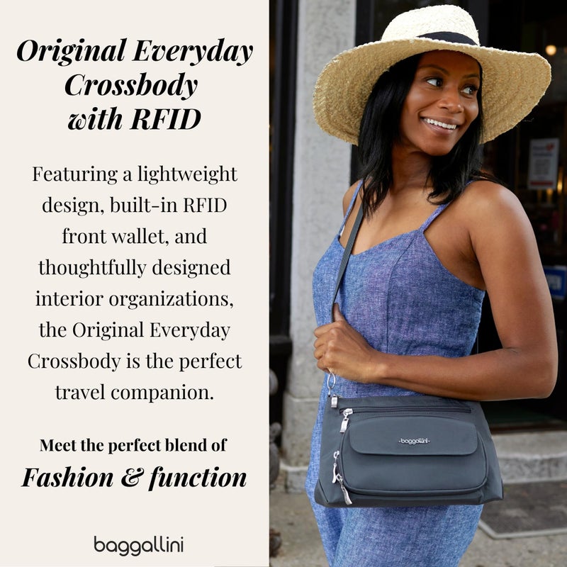 Baggallini Original Everyday 11x7.5 Crossbody Bags for Women RFID Protected Lightweight Nylon Zippered Travel Purse - Image 2