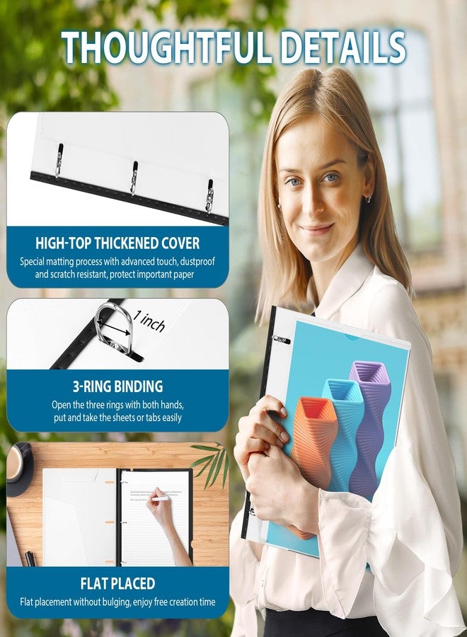 WOT I Telescoping 3 Ring Binder 1 Inch 4-Pack, Expandable Flexible Binder - Patented Design for Easy Portability, Holds Up 225 Sheets, Perfect for School, Office&Home Organization, Black+White - Image 4