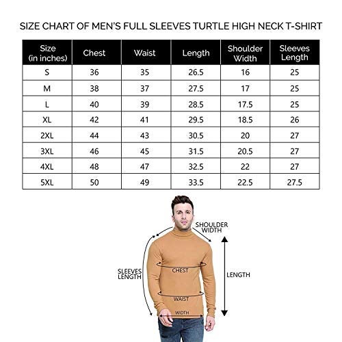 CHKOKKO Men’s Full Sleeve Cotton High Neck T Shirt | Stylish Regular Fit Winter Wear | Soft Stretchy Fabric Casual Layering Outfit | Trendy Solid Tshirt for Men DRKGREEN XL - Image 2