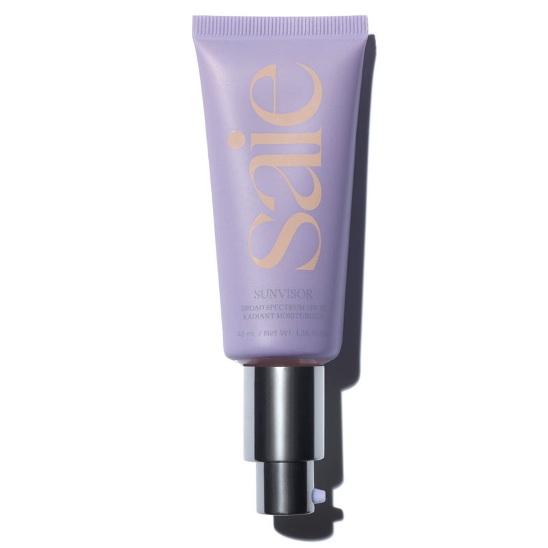 Saie Sunvisor Broad Spectrum Sunscreen Moisturizer SPF 35 - Hydrating Daily Face Sunscreen with 100% Sheer Mineral Zinc Oxide, Hyaluronic Acid + Vitamin C for Radiant, Dewy Skin (1.35 fl oz) - Image 1