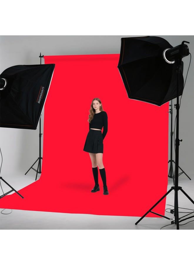 LYLYCTY 5x7ft Photography Studio Non-Woven Bright Red Backdrop - Solid Color Simple Background LY092 - Image 4