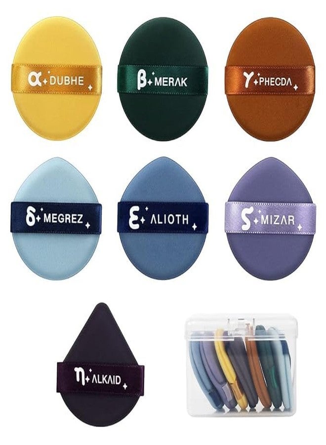 LOVHIDE Constellation Makeup Puff Set - 7 Pcs Face Powder & Foundation Blending Sponge with Storage Box | Soft Reusable Cosmetic Puffs for Smooth Application & Touch-Ups | Travel-Friendly Beauty Tools Kit - Image 1