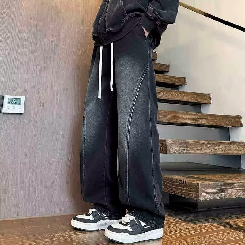 Unisex Classic Denim Jeans Loose Fit Daily Outdoor Wear - Image 2