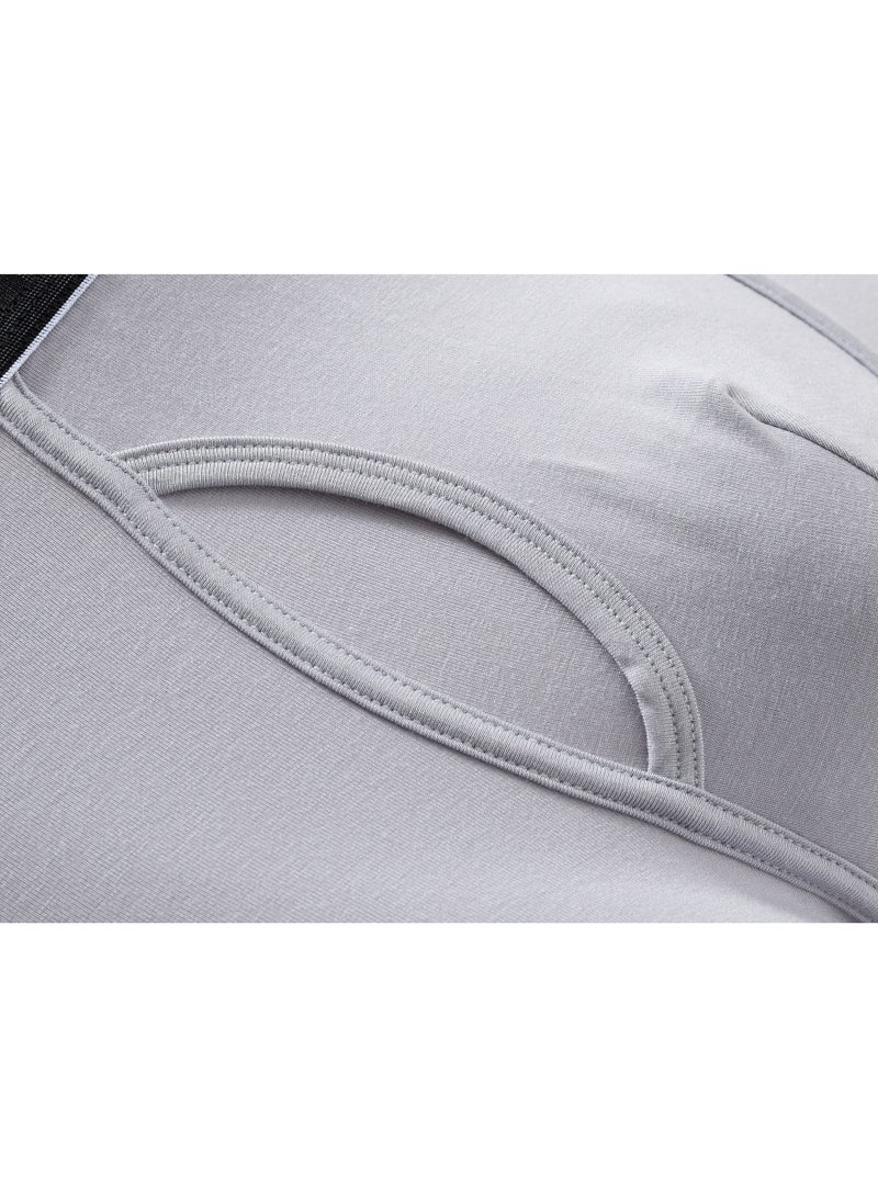 Zonbailon Men's Bamboo Fiber Boxer Briefs, Open Fly U Pouch Breathable Soft Stretch Underwear for Men, Sizes M-3XL - Image 3