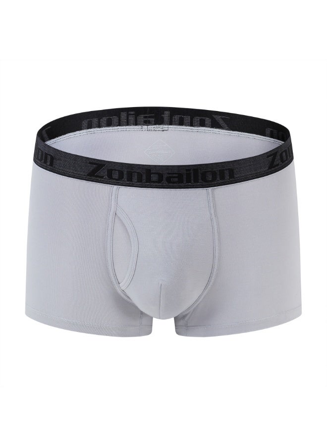 Zonbailon Men's Bamboo Fiber Boxer Briefs, Open Fly U Pouch Breathable Soft Stretch Underwear for Men, Sizes M-3XL - Image 1