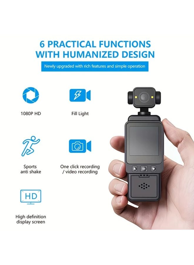 Black 4K HD Portable Action Camera with Anti Shake for Vlogging and Travel - Image 1