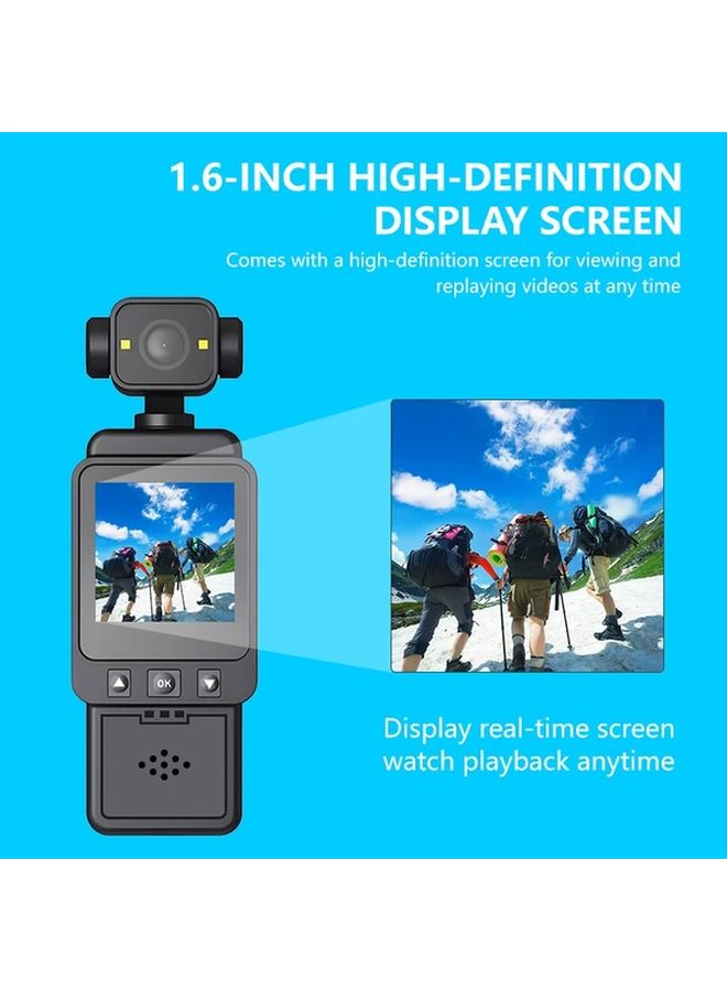 Black 4K HD Portable Action Camera with Anti Shake for Vlogging and Travel - Image 4