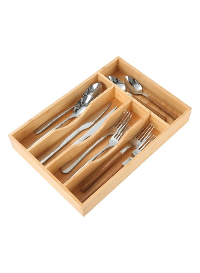 Upassion Bamboo Kitchen Drawer Organizer, 8.25 Inch Silverware Utensil Holder for Samll Drawer, Silverware Organizer for Cutlery Knives - Image 1