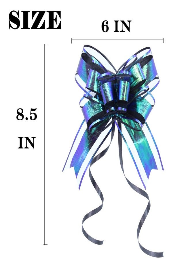 WEWILUCK Large Black Gift Bows - Perfect Iridescent Bows for Gift Boxes Wrapping, Pull Bows for Man, Corporate, Birthdays, Halloween, Holiday Present Decoration(6 inches, 10 PCS) - Image 3