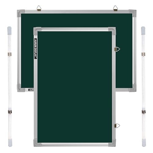 Aurum display Classic Light Weight Aluminium 2in1 whiteboard and Chalkboard (1.5 x 2 Feet) for Office, Home & School (60x45cm Pack of 1) - Image 3